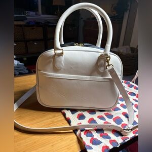 Clare V. Elegant White Handbag in Color Brie Glacee